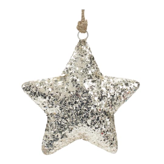 6.5&#x22; Mosaic Metal Star Ornament Set